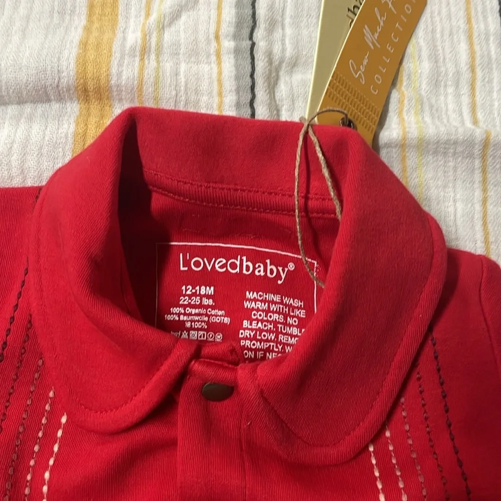 L'ovedbaby Red Short-Sleeve One-Piece Romper